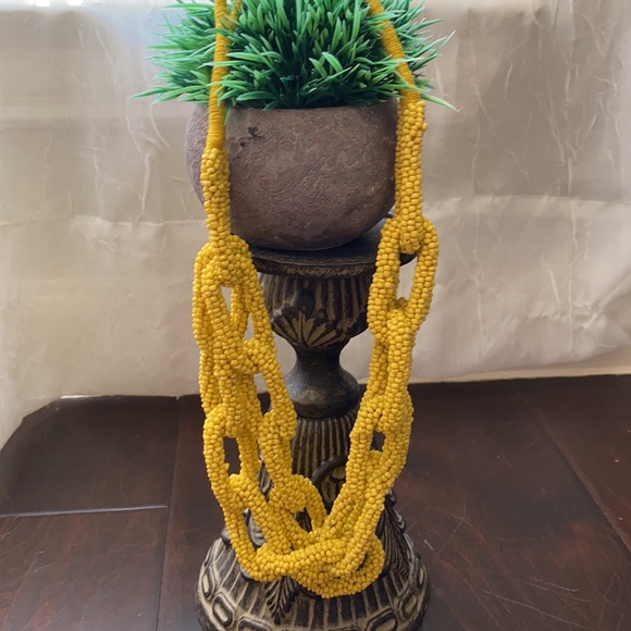 Chain link bead necklace 💛 beautiful yellow - Picture 3 of 7